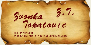 Zvonka Topalović vizit kartica